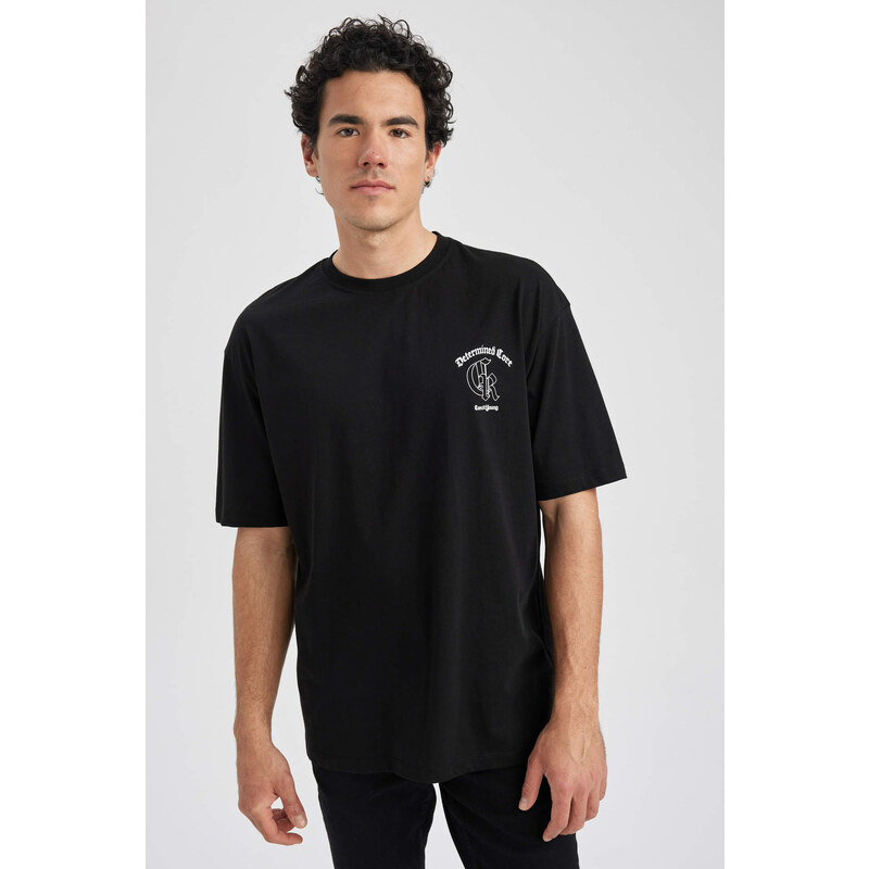 DEFACTO Oversize Fit Crew Neck Printed T-Shirt