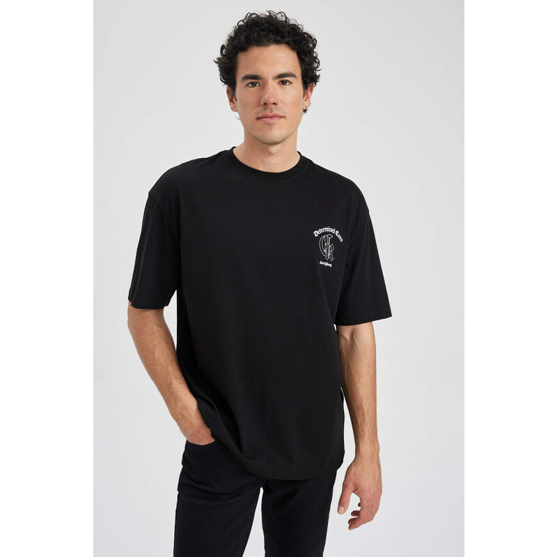 DEFACTO Oversize Fit Crew Neck Printed T-Shirt