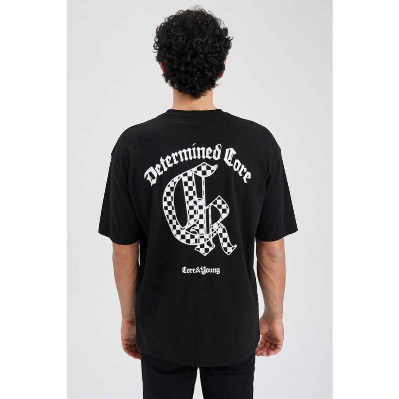 DEFACTO Oversize Fit Crew Neck Printed T-Shirt