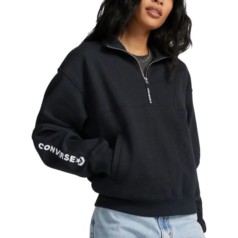 Mikina s kapucí Converse Fashion Half-Zip Sweatshirt 10024526-a02-001