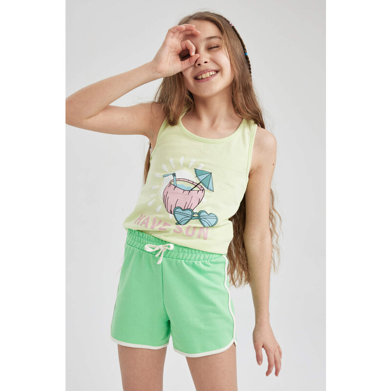 DEFACTO Girl Sweatshirt Fabric Shorts