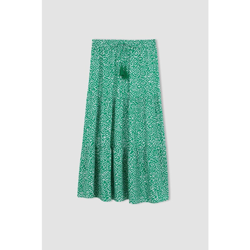 DEFACTO Crinkle Viscose Midi Skirt