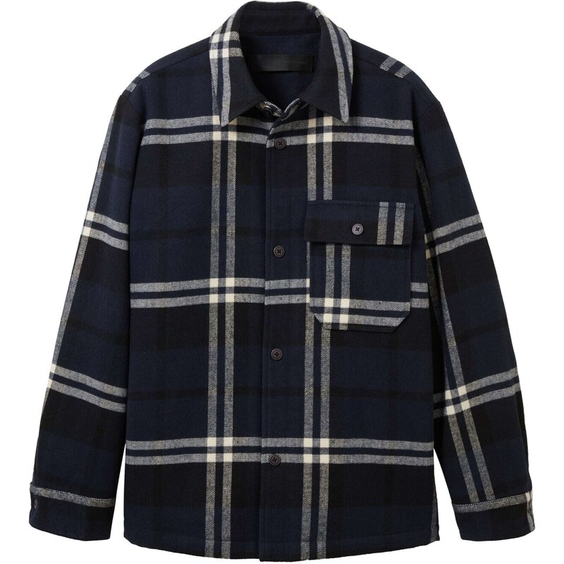 TOM TAILOR DENIM Přechodná bunda starobéžová / námořnická modř /