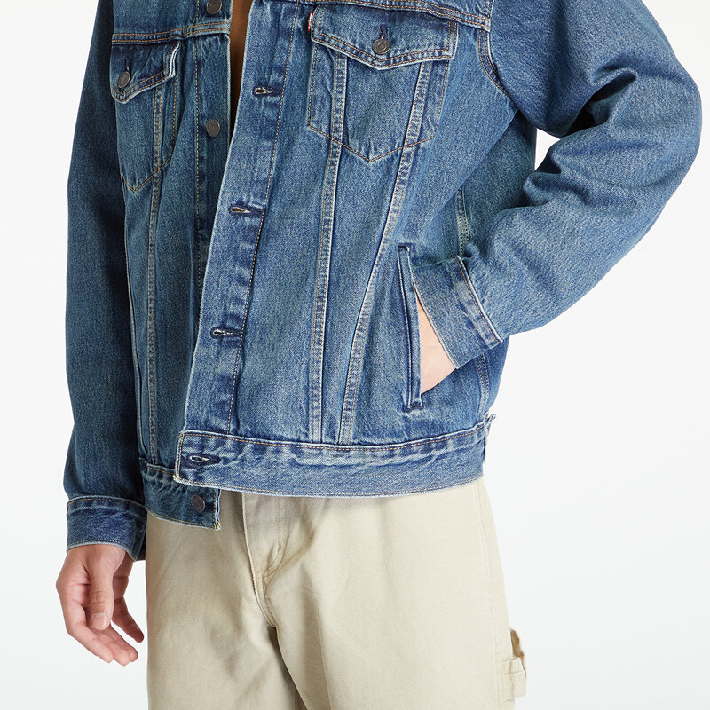 Pánská džínová bunda Levi's Relaxed Fit Trucker Jacket Med Indigo - Worn In