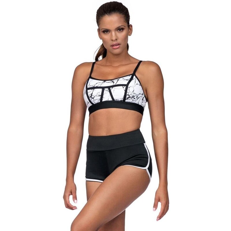 Lorin Fitness šortky Amy černé bílý lem