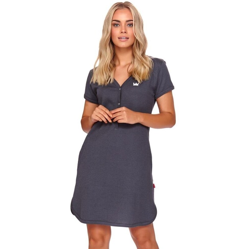 DN Nightwear Dámská bavlněná noční košile Elli grafit 84901429