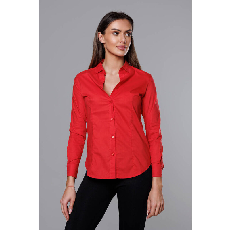 J.STYLE Klasická červená dámská košile (HH039-5)