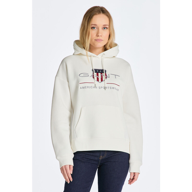 MIKINA GANT REL ARCHIVE SHIELD HOODIE EGGSHELL 89451221