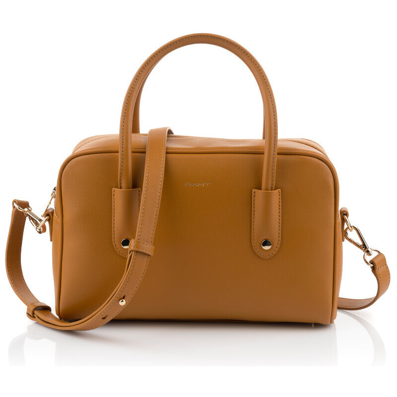 KABELKA GANT ICONIC MEDIUM LEATHER BAG hnědá None