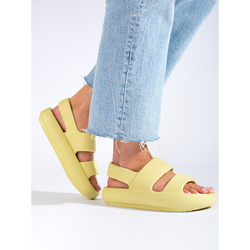 Trendy sandály dámské zelené bez podpatku