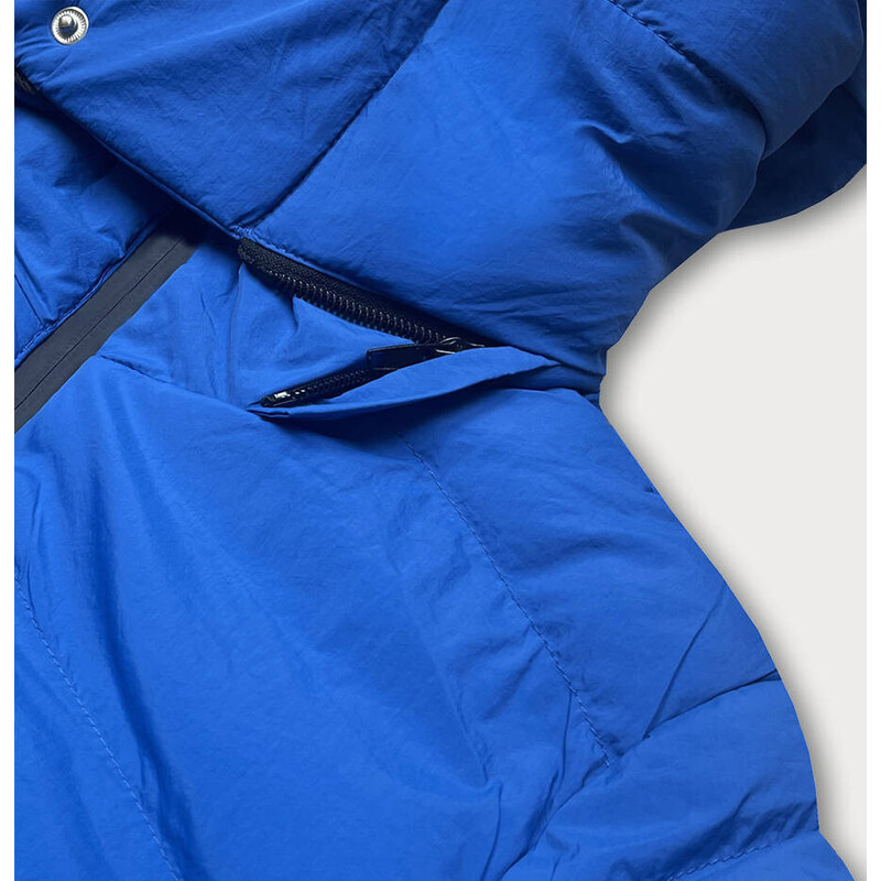 J.STYLE Prošívaná bunda v chrpové barvě s opaskem pro přechodné období (23060-3)