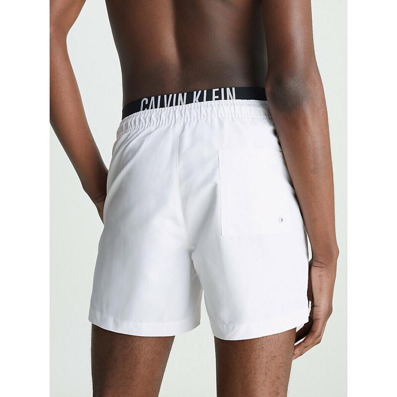 Pánské plavky Double Waistband Swim Shorts Intense Power KM0KM00740YCD bílá - Calvin Klein