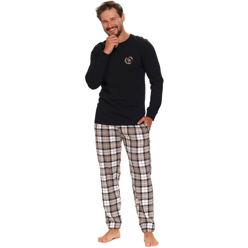 DN Nightwear Pánské pyžamo Dino černé