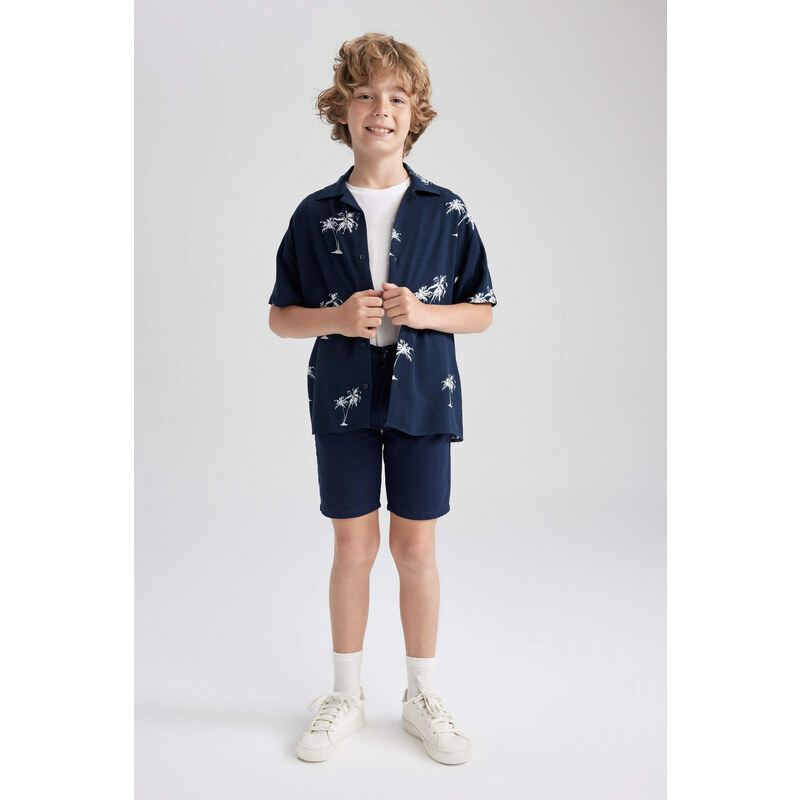 DEFACTO Boy Oversize Viscose Short Sleeve Shirt