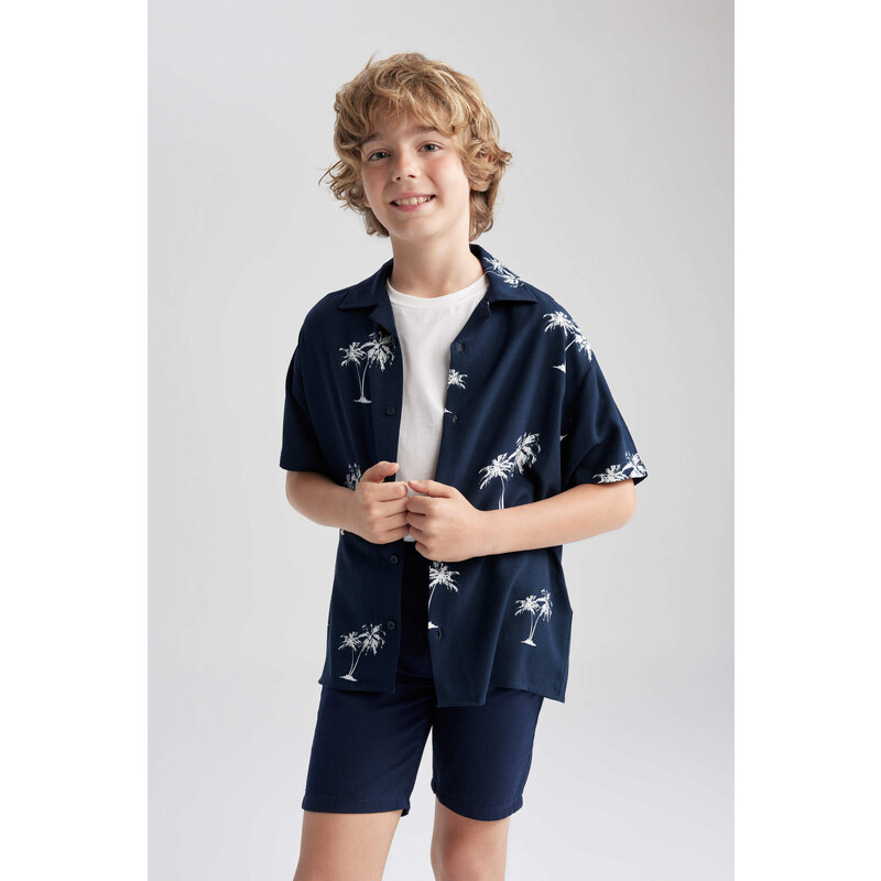 DEFACTO Boy Oversize Viscose Short Sleeve Shirt