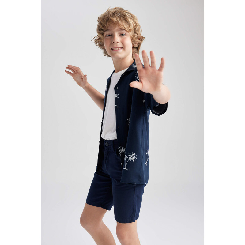 DEFACTO Boy Oversize Viscose Short Sleeve Shirt