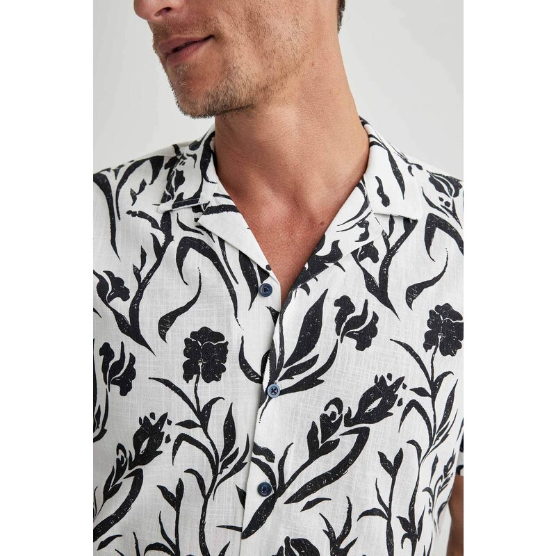 DEFACTO Regular Fit Woven Printed Short Sleeve Shirt