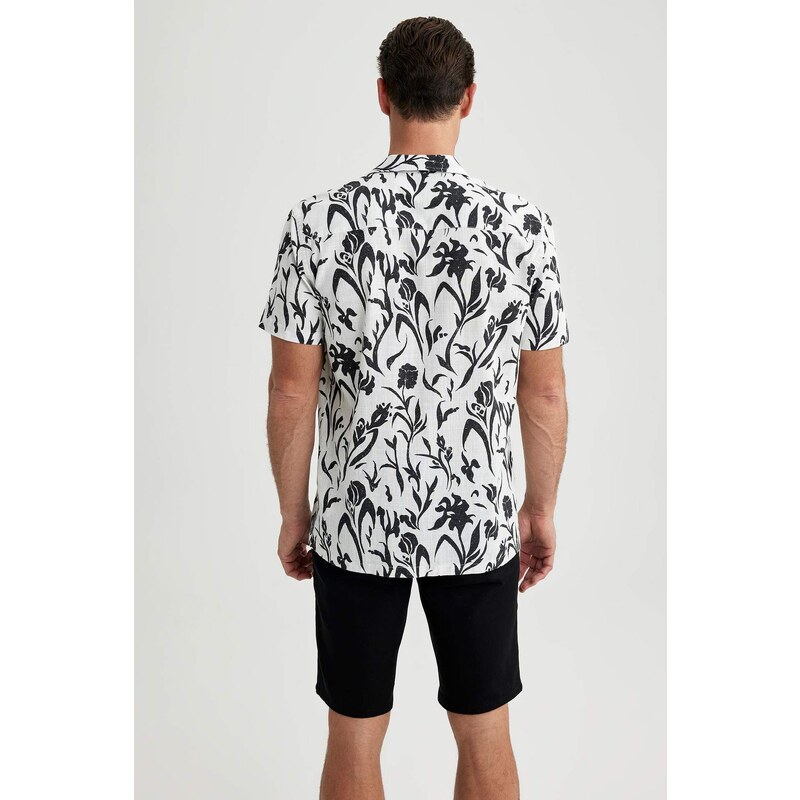 DEFACTO Regular Fit Woven Printed Short Sleeve Shirt