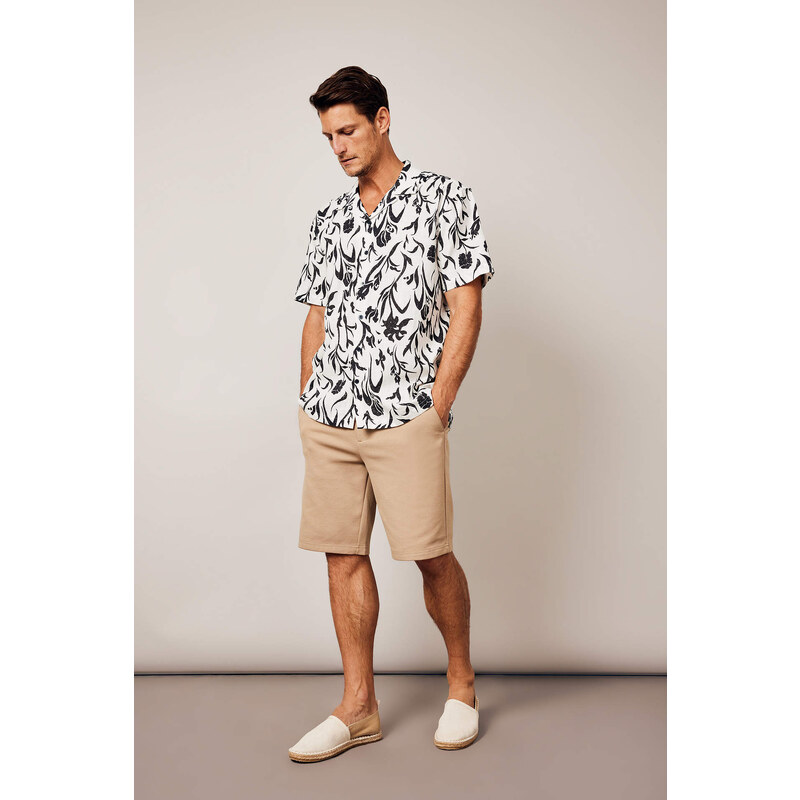 DEFACTO Regular Fit Woven Printed Short Sleeve Shirt