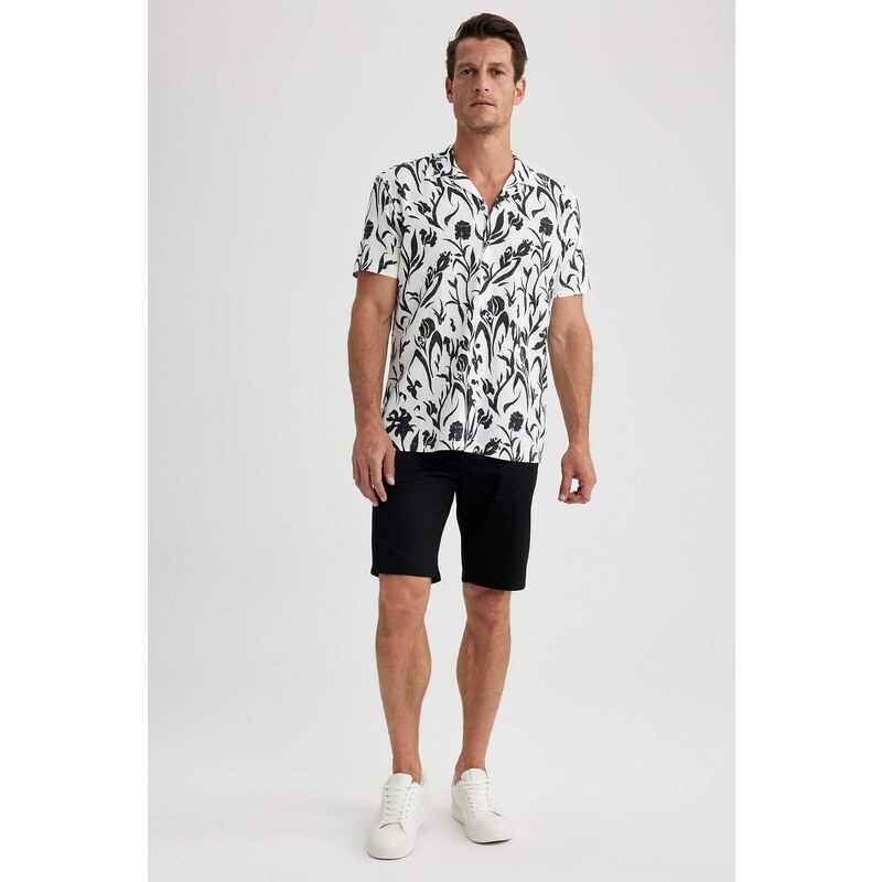 DEFACTO Regular Fit Woven Printed Short Sleeve Shirt