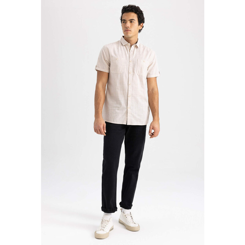 DEFACTO Slim Fit Poplin Short Sleeve Shirt