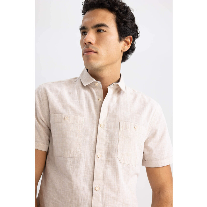 DEFACTO Slim Fit Poplin Short Sleeve Shirt