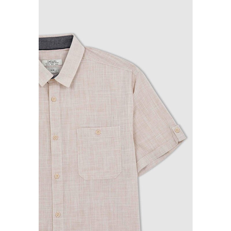 DEFACTO Slim Fit Poplin Short Sleeve Shirt