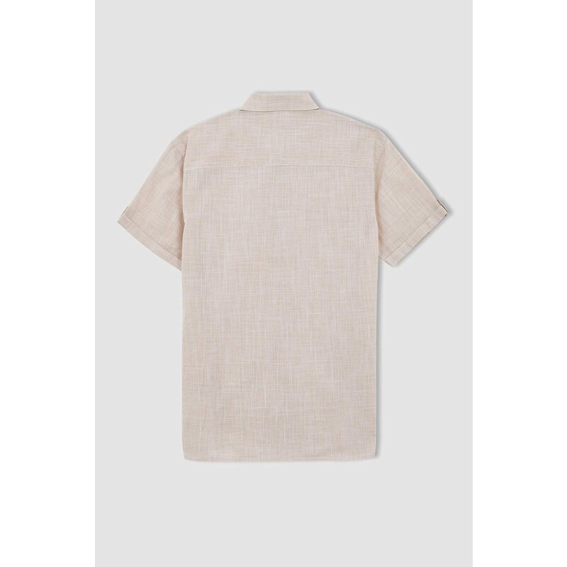 DEFACTO Slim Fit Poplin Short Sleeve Shirt