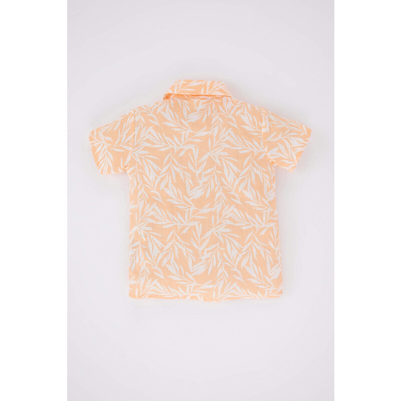 DEFACTO Regular Fit Tropical Patterned Short Sleeve Shirt