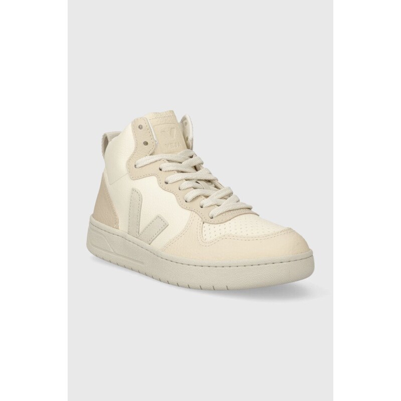 Kožené sneakers boty Veja V-15 béžová barva, VQ0503451