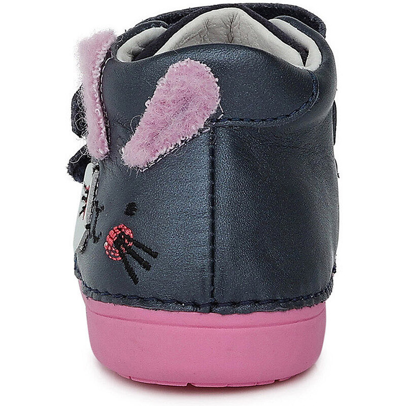 Dívčí kožené boty D.D.step S066-343 s králíčkem
