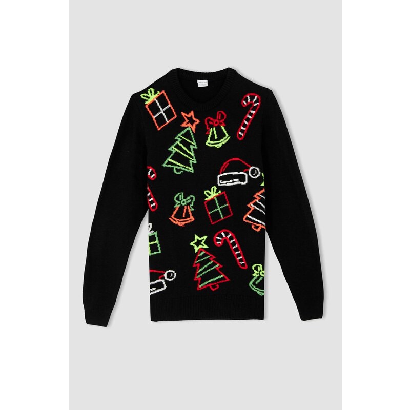 DEFACTO Christmas Themed Regular Fit Knitwear Sweater