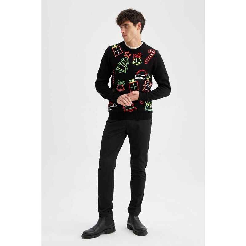 DEFACTO Christmas Themed Regular Fit Knitwear Sweater