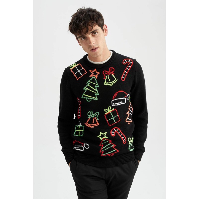 DEFACTO Christmas Themed Regular Fit Knitwear Sweater