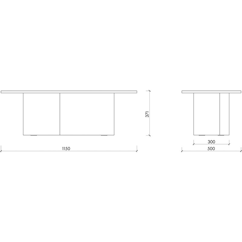 noo.ma Černý dubový konferenční stolek Looi 115 x 50 cm