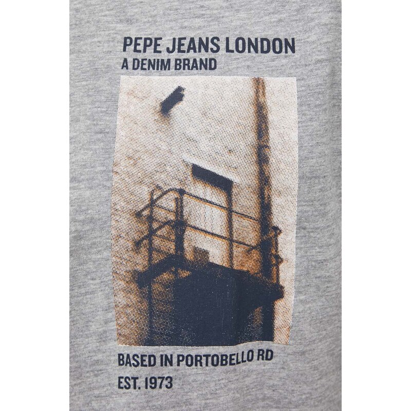 Tričko Pepe Jeans Wilfredo šedá barva, s potiskem