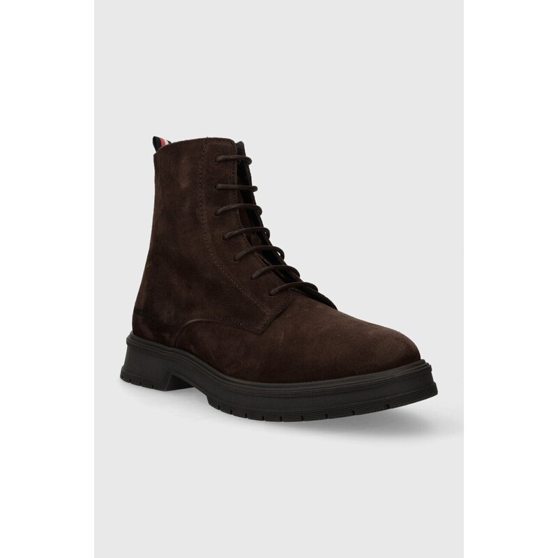 Semišové boty Tommy Hilfiger CORE SUEDE BOOT pánské, hnědá barva, FM0FM04674