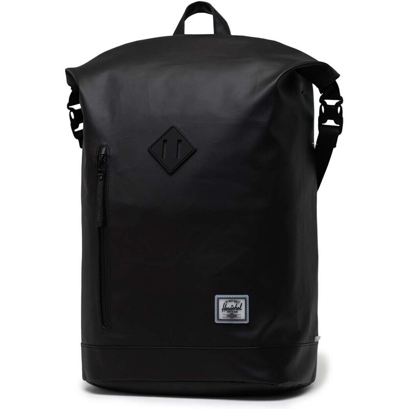 Batoh Herschel Roll Top Backpack černá barva, velký, hladký