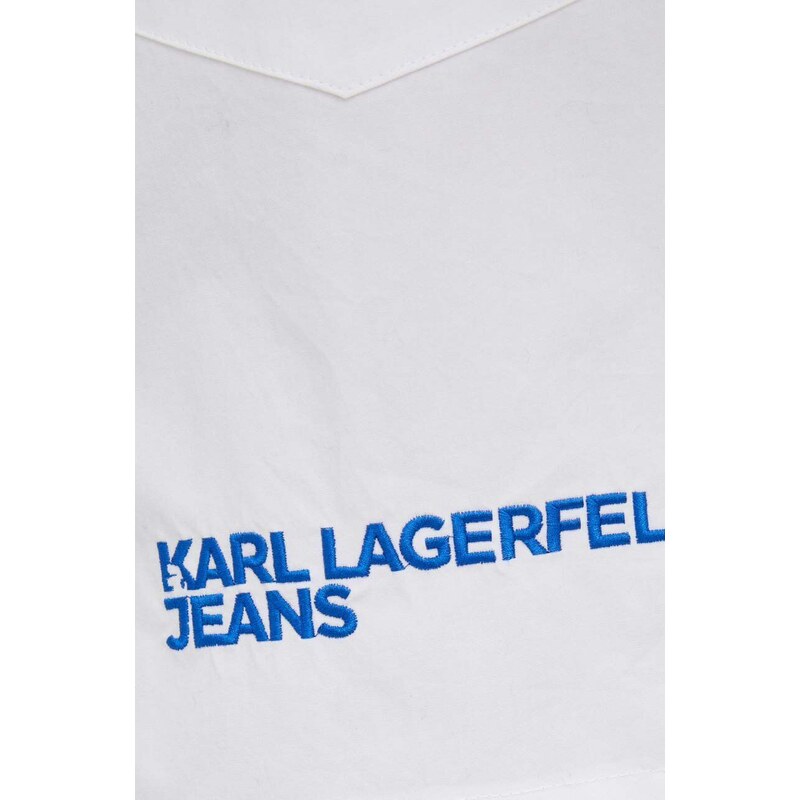 Košile Karl Lagerfeld Jeans bílá barva, regular, s klasickým límcem