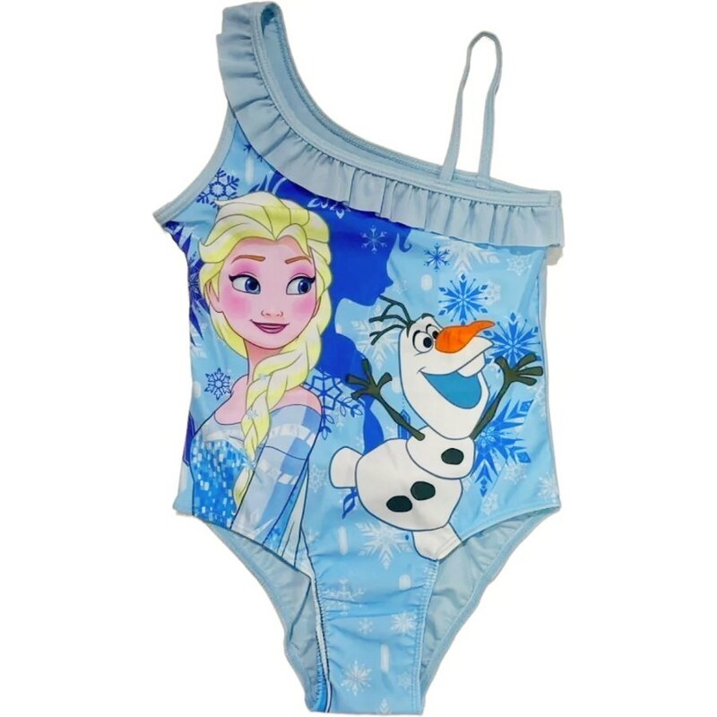 DIFUZED Dívčí jednodílné plavky Ledové království - Frozen - motiv Elsa s Olafem