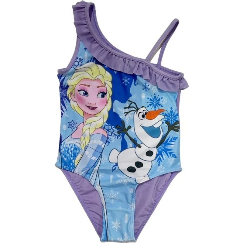 DIFUZED Dívčí jednodílné plavky Ledové království - Frozen - motiv Elsa s Olafem