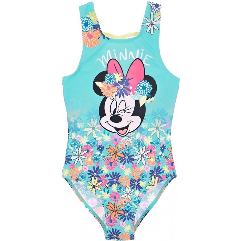 SunCity Dívčí jednodílné květované plavky Minnie Mouse