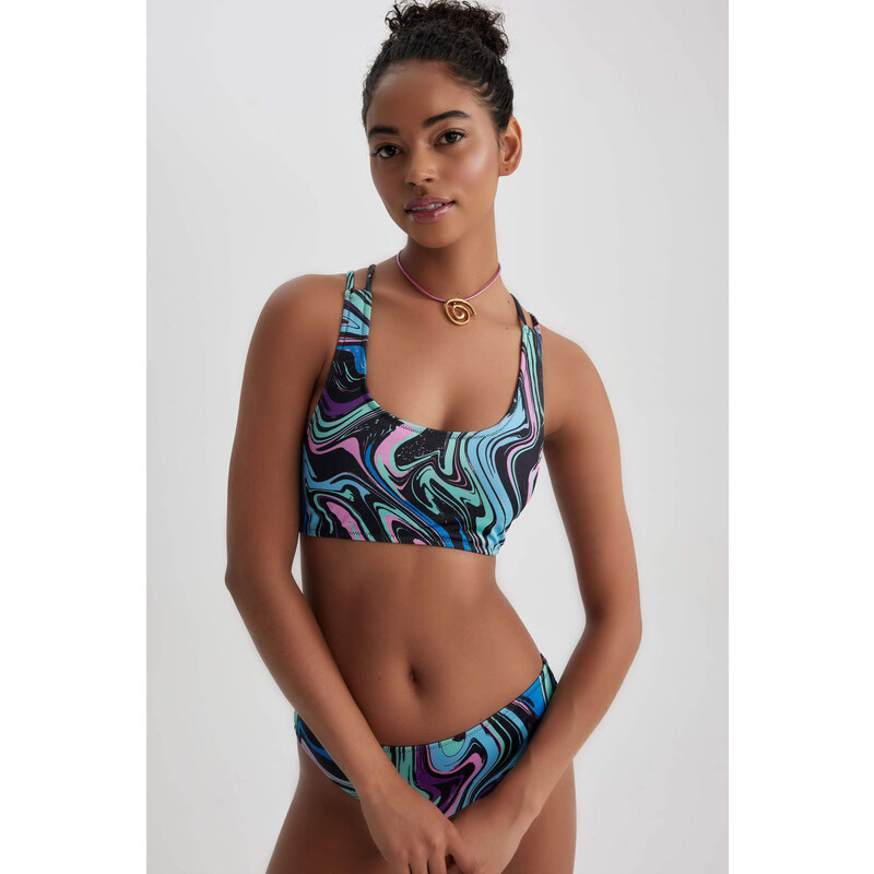 DEFACTO Regular Fit Tie Dye Bikini Top