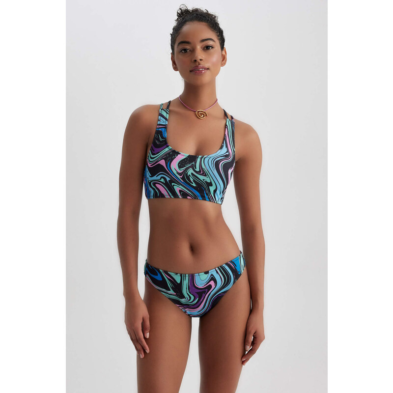 DEFACTO Regular Fit Tie Dye Bikini Top