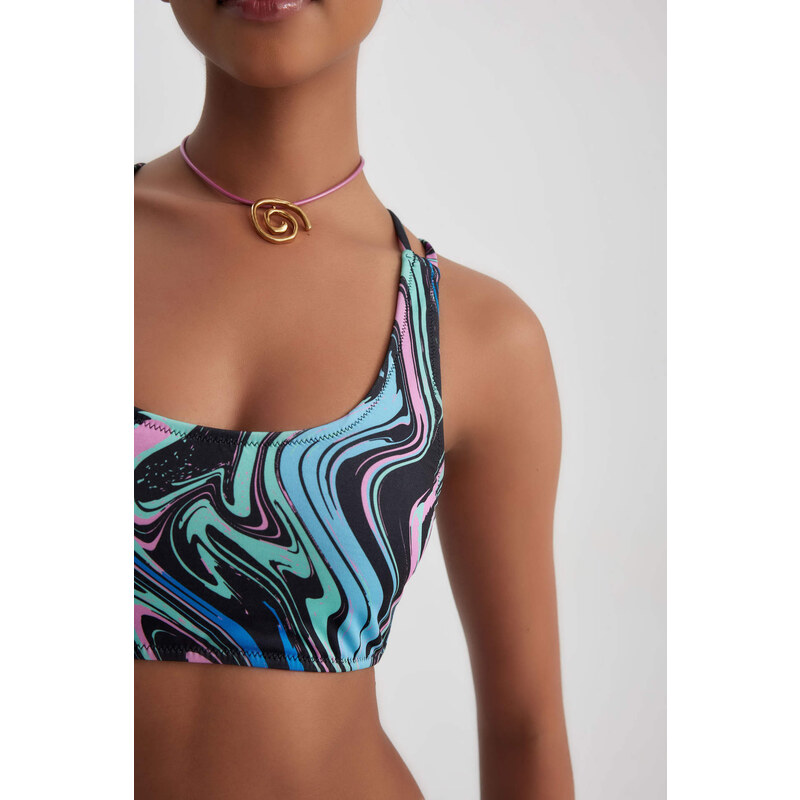 DEFACTO Regular Fit Tie Dye Bikini Top