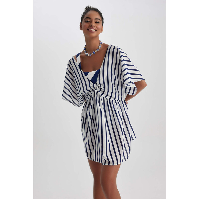 DEFACTO Regular Fit Striped Cotton Beachwear