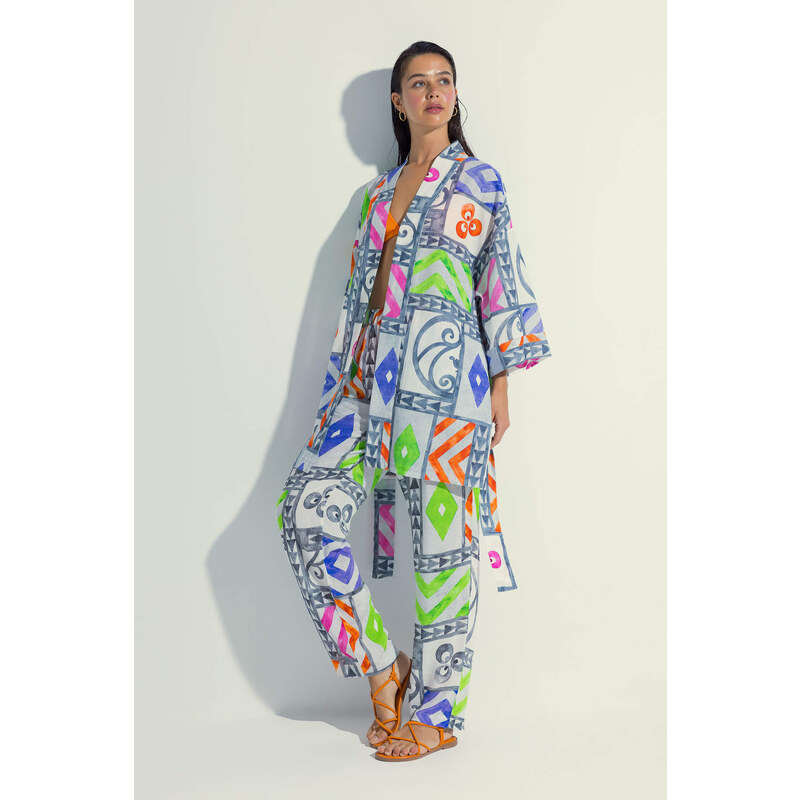 DEFACTO Regular Fit Printed Viscose Beachwear