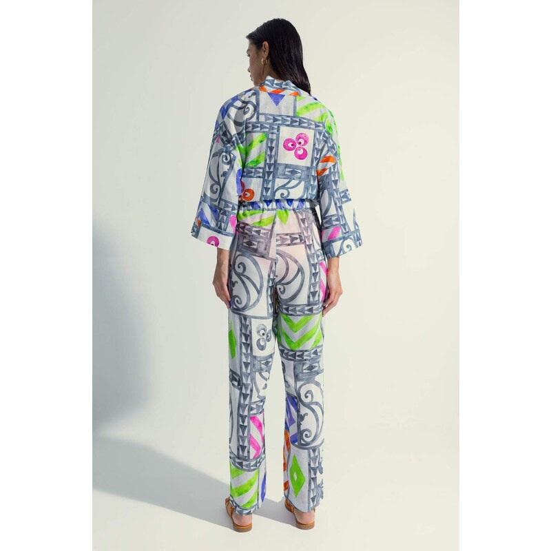 DEFACTO Regular Fit Printed Viscose Beachwear