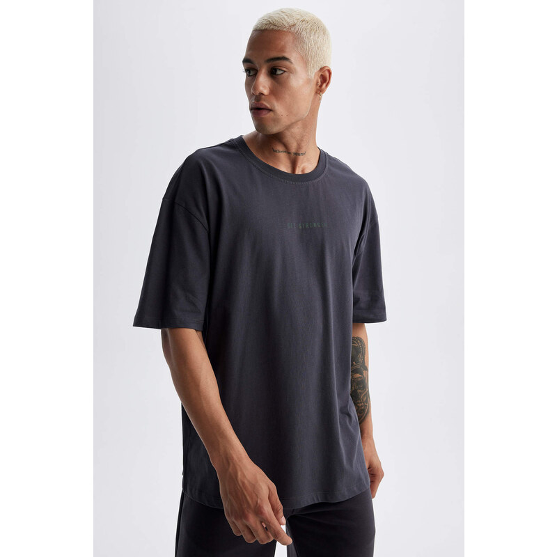 DEFACTO Oversize Fit Crew Neck Printed T-Shirt