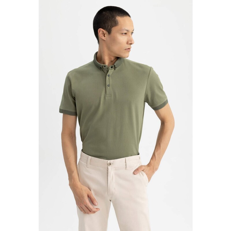 DEFACTO Slim Fit Polo Neck Short Sleeve T-Shirt